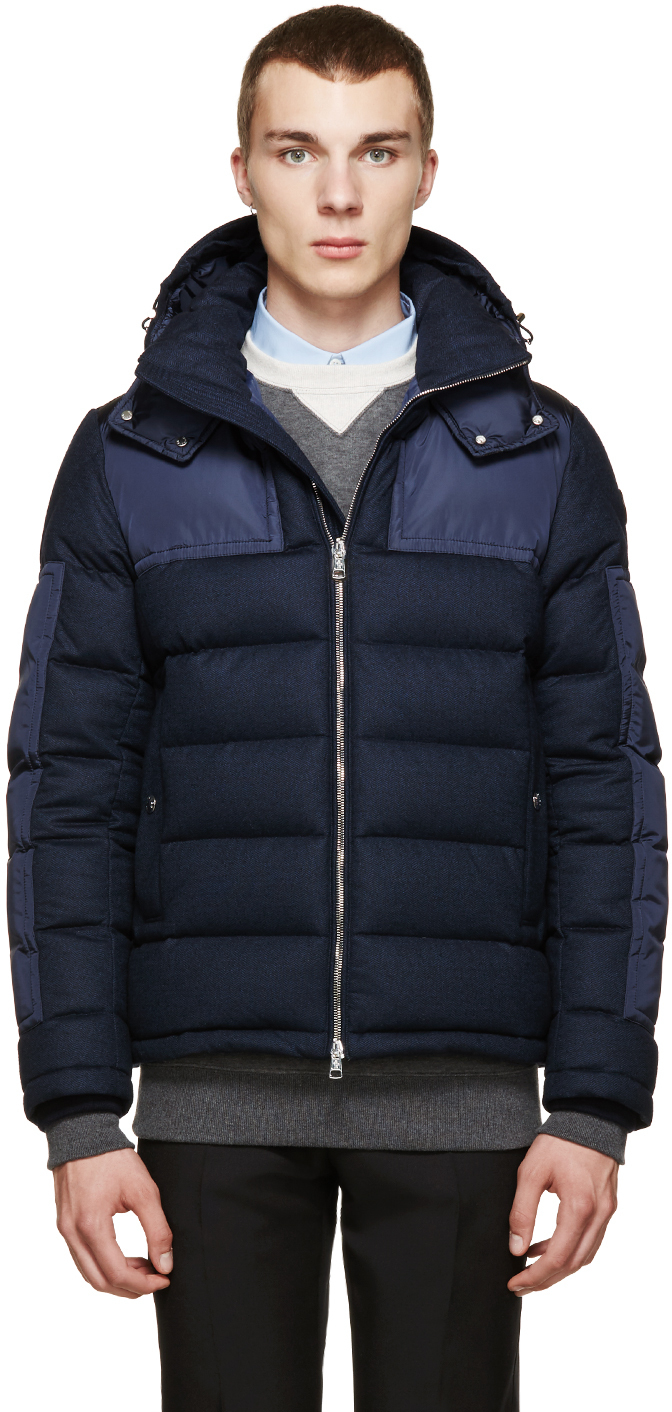 Moncler Blue Wool Down Severac Jacket for Men - Lyst
