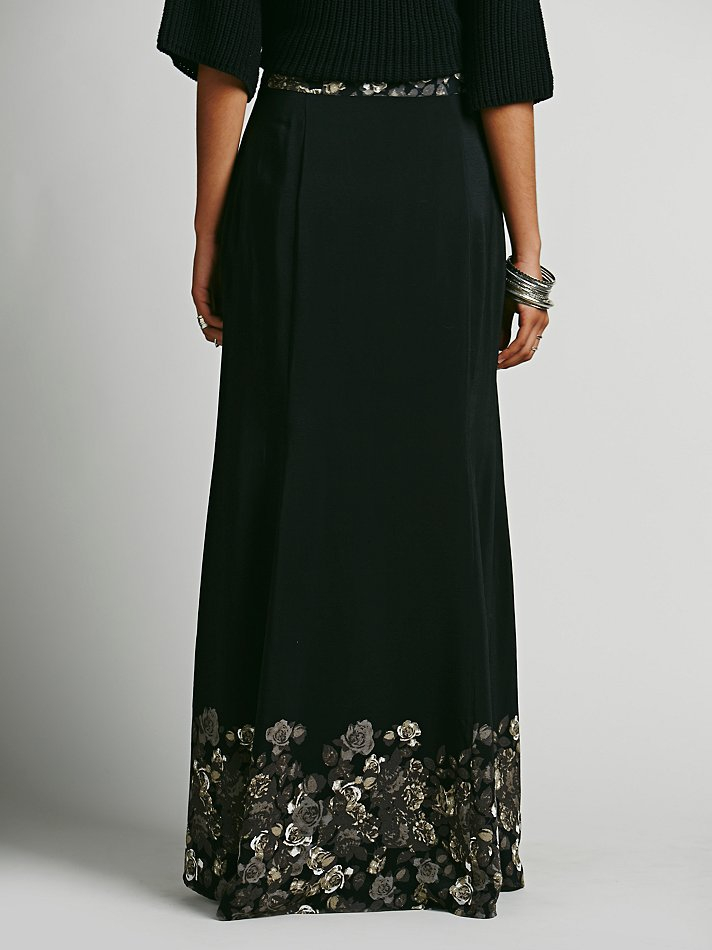 Lyst Free people Secret Garden Maxi Skirt in Black