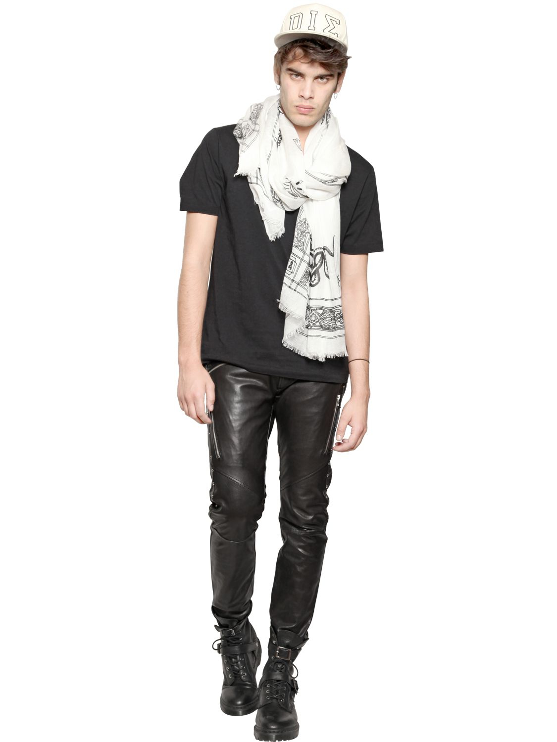 DIESEL 17.5Cm Multi Zip Leather Pants in Black for Men | Lyst