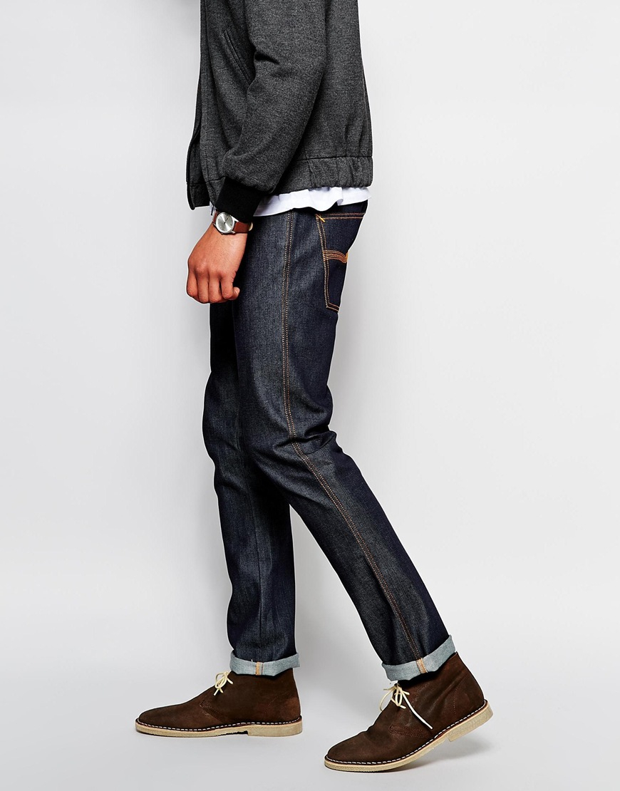 Nudie Jeans Denim Organic Slim Jim Straight Fit in Blue for Men | Lyst