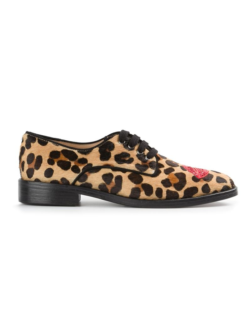 leopard lace up shoes