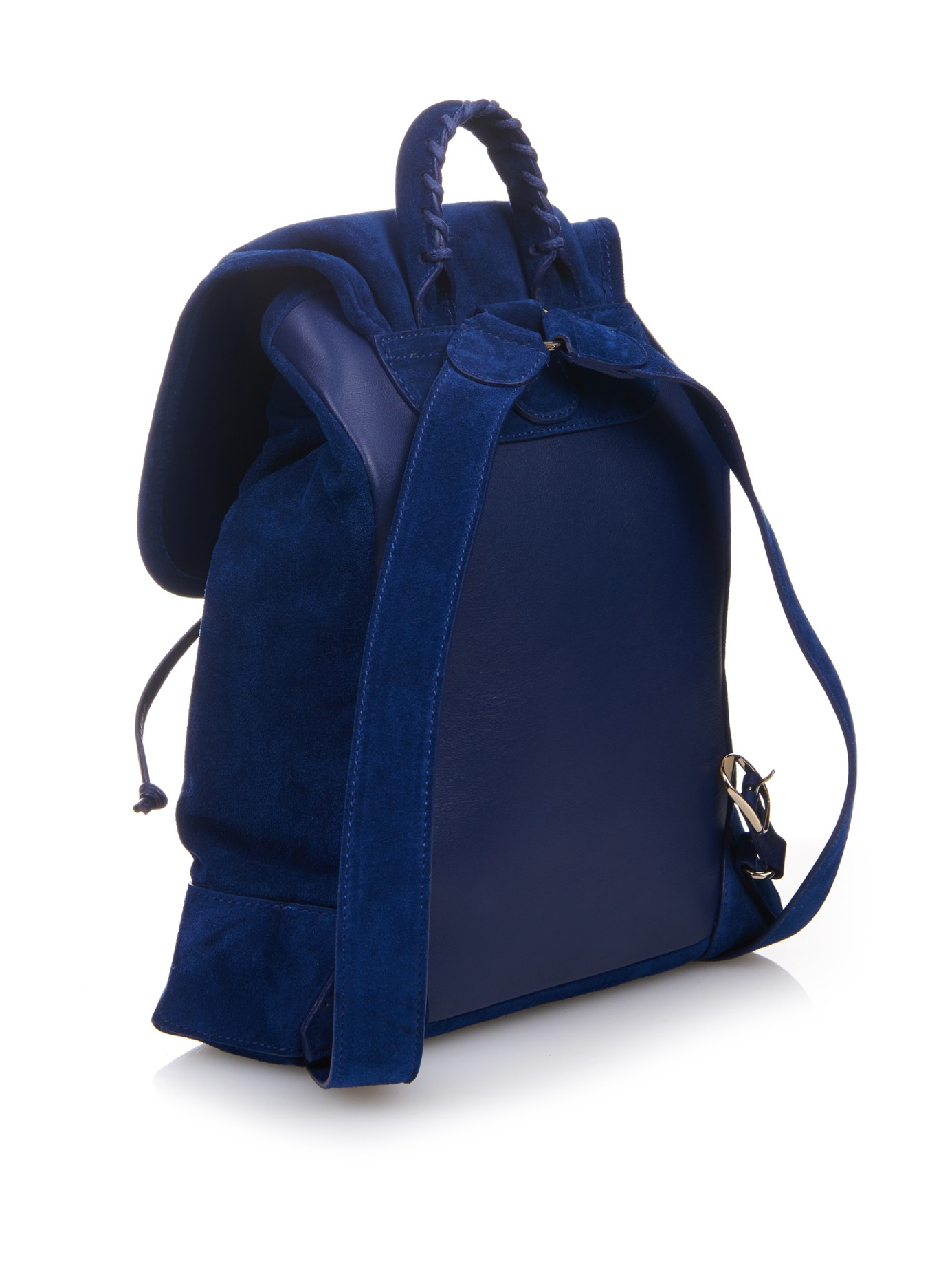 Balenciaga Classic Traveller Suede Backpack in Blue | Lyst