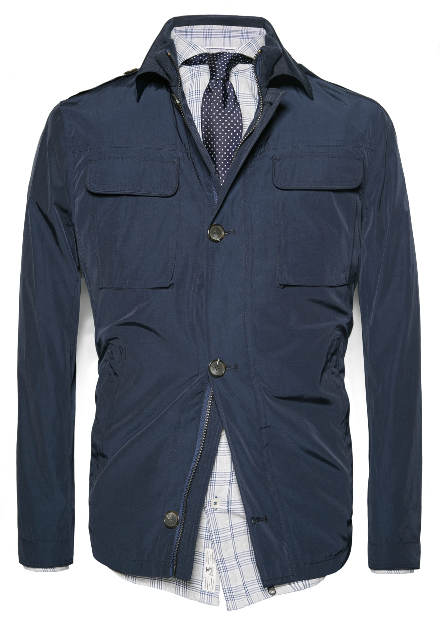 Mango Epaulette Field Jacket in Blue for Men - Lyst