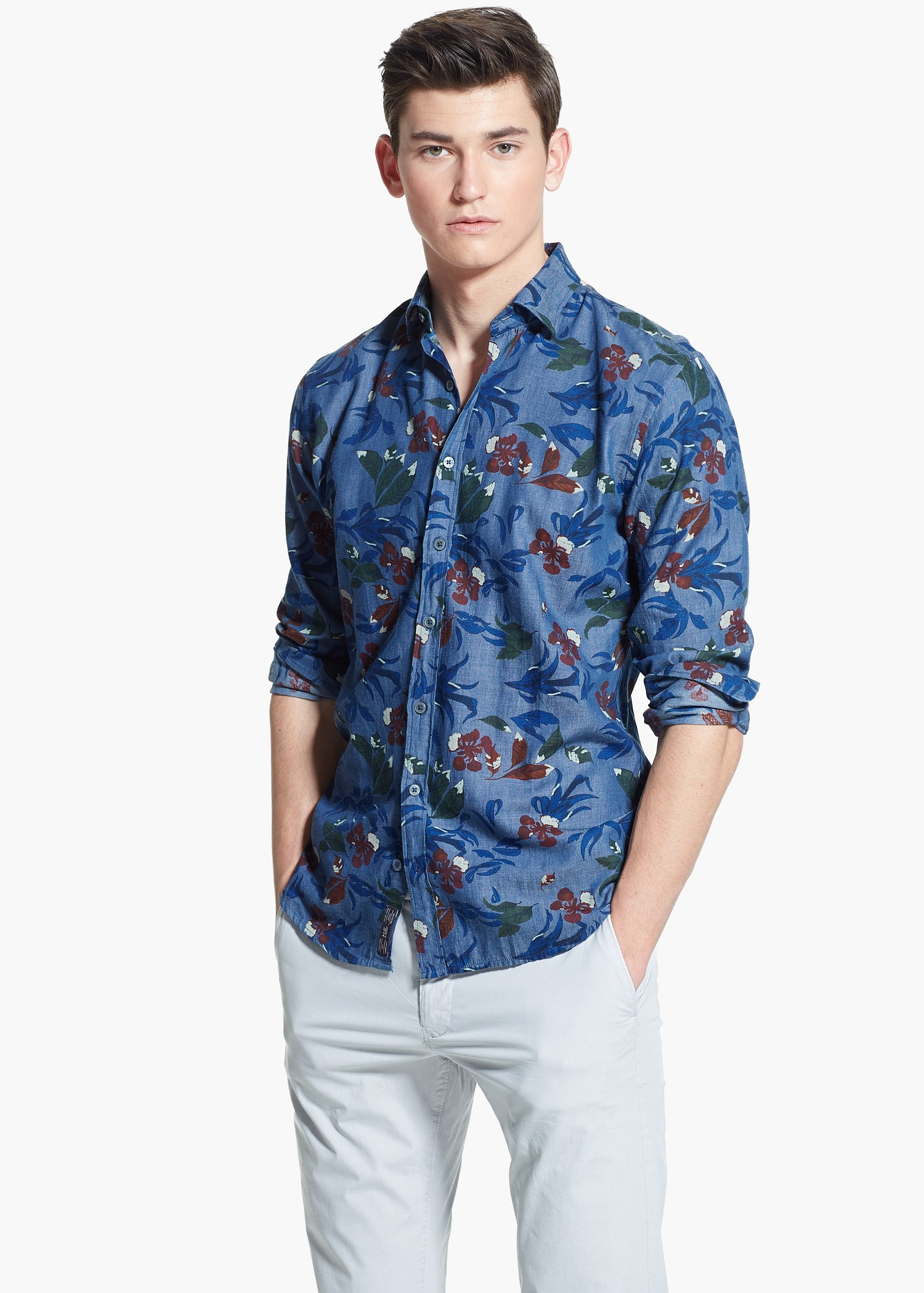 mango floral print shirt