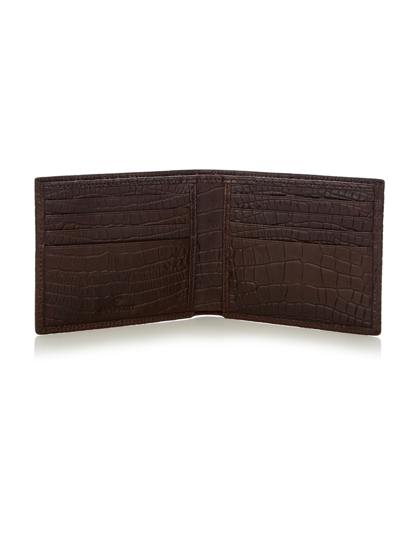Mulberry Crocodile-Effect Leather Wallet in Brown for Men | Lyst UK