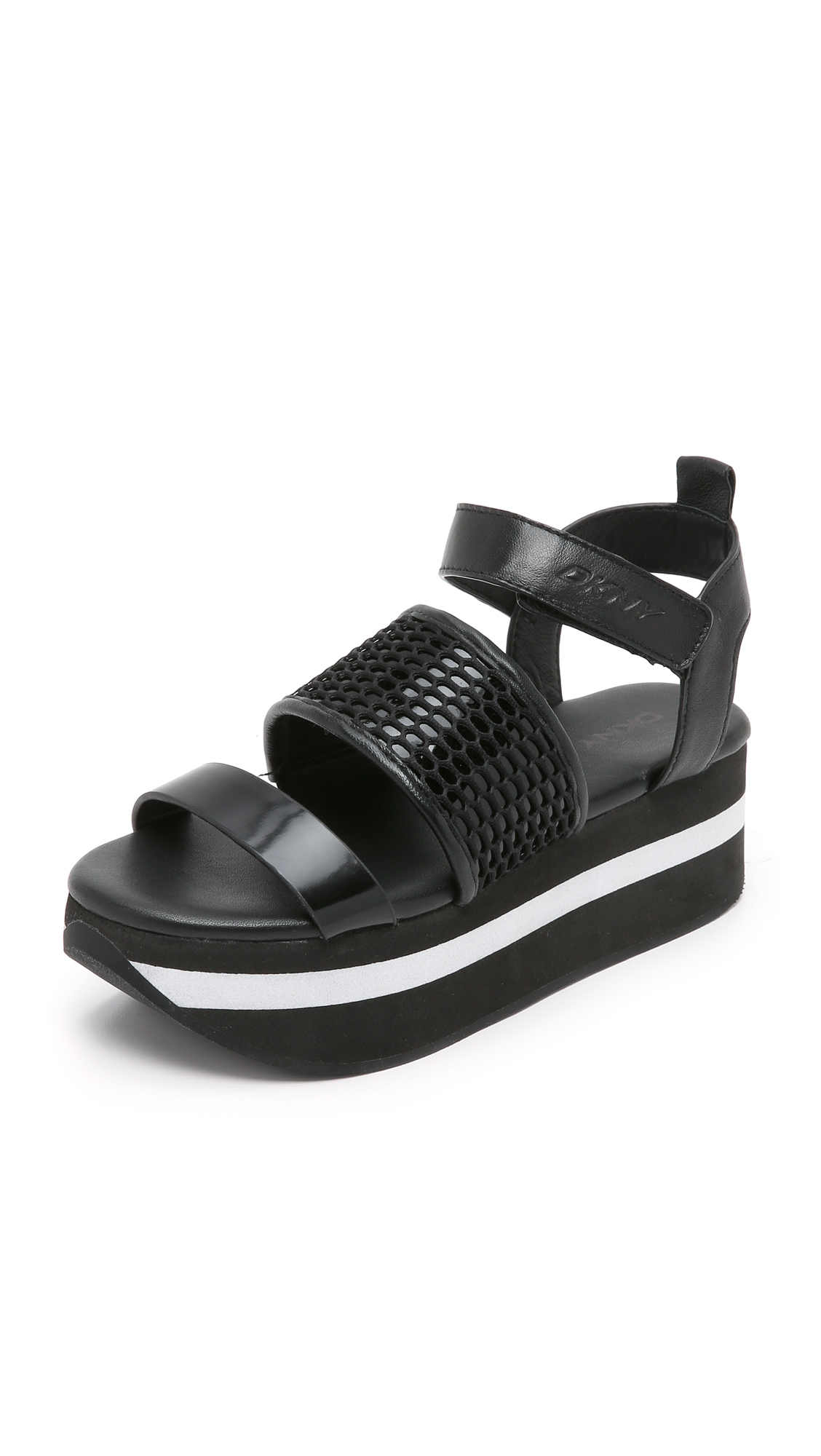 DKNY Valene Platform Sandals - Black | Lyst