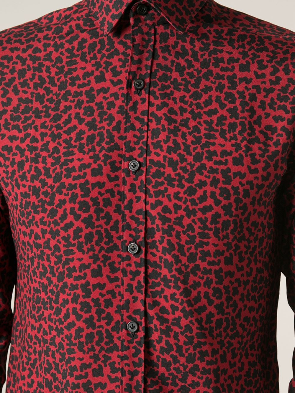 pestaña Berri Molester Lanvin Leopard Print Shirt in Red for Men | Lyst