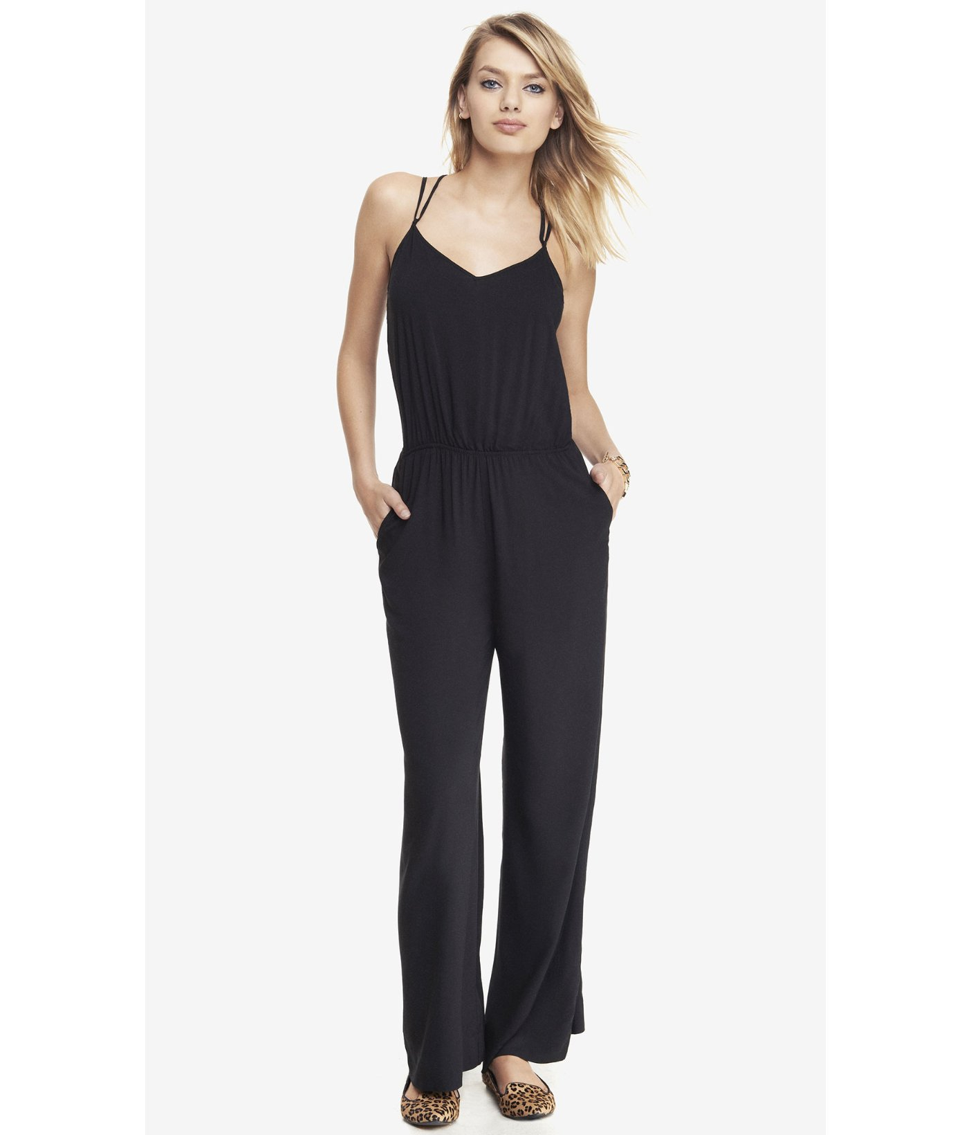 wide leg strappy jumpsuit