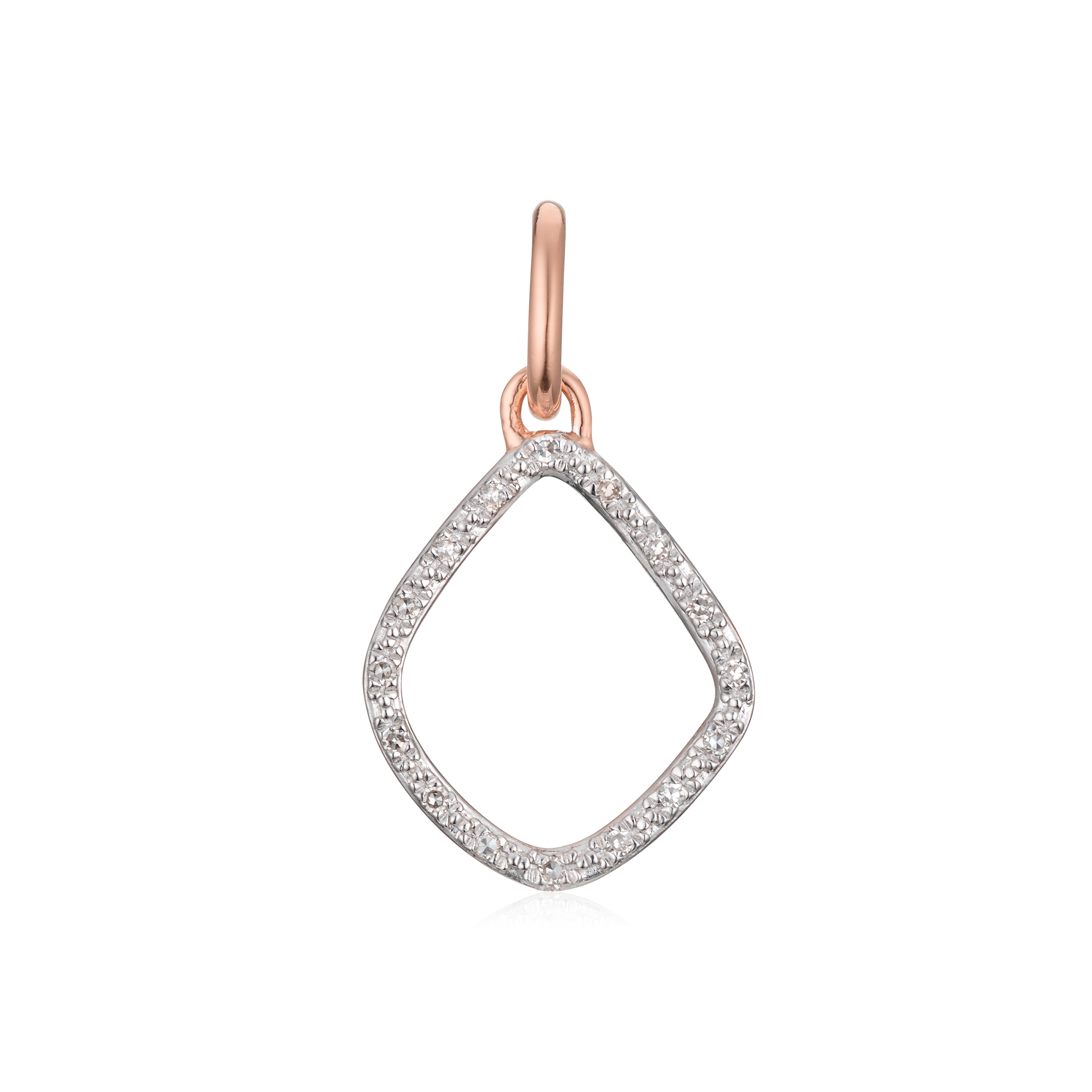 Monica vinader Riva Diamond Kite Pendant in Pink | Lyst