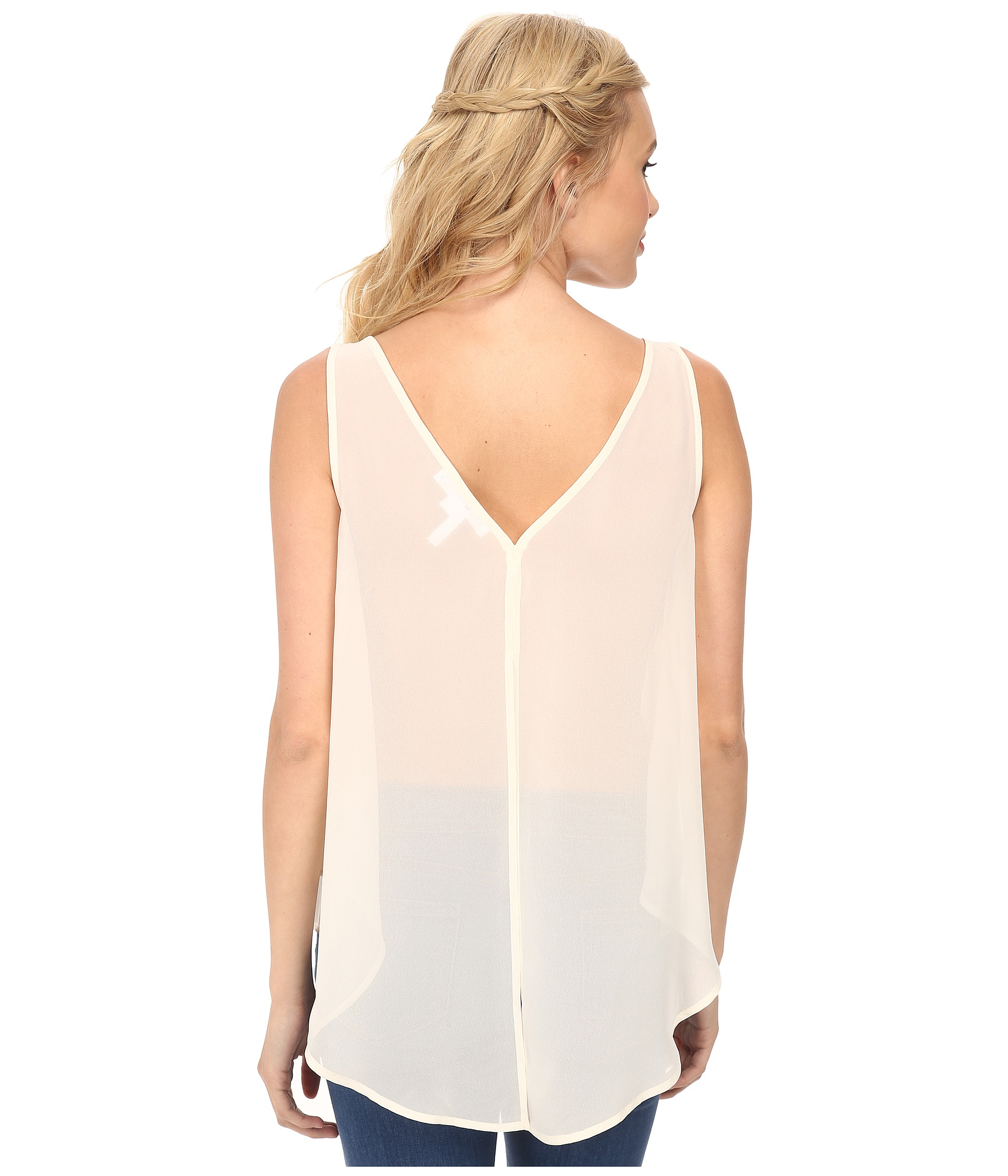 Bcbgeneration Double Layer Tank Top in White | Lyst