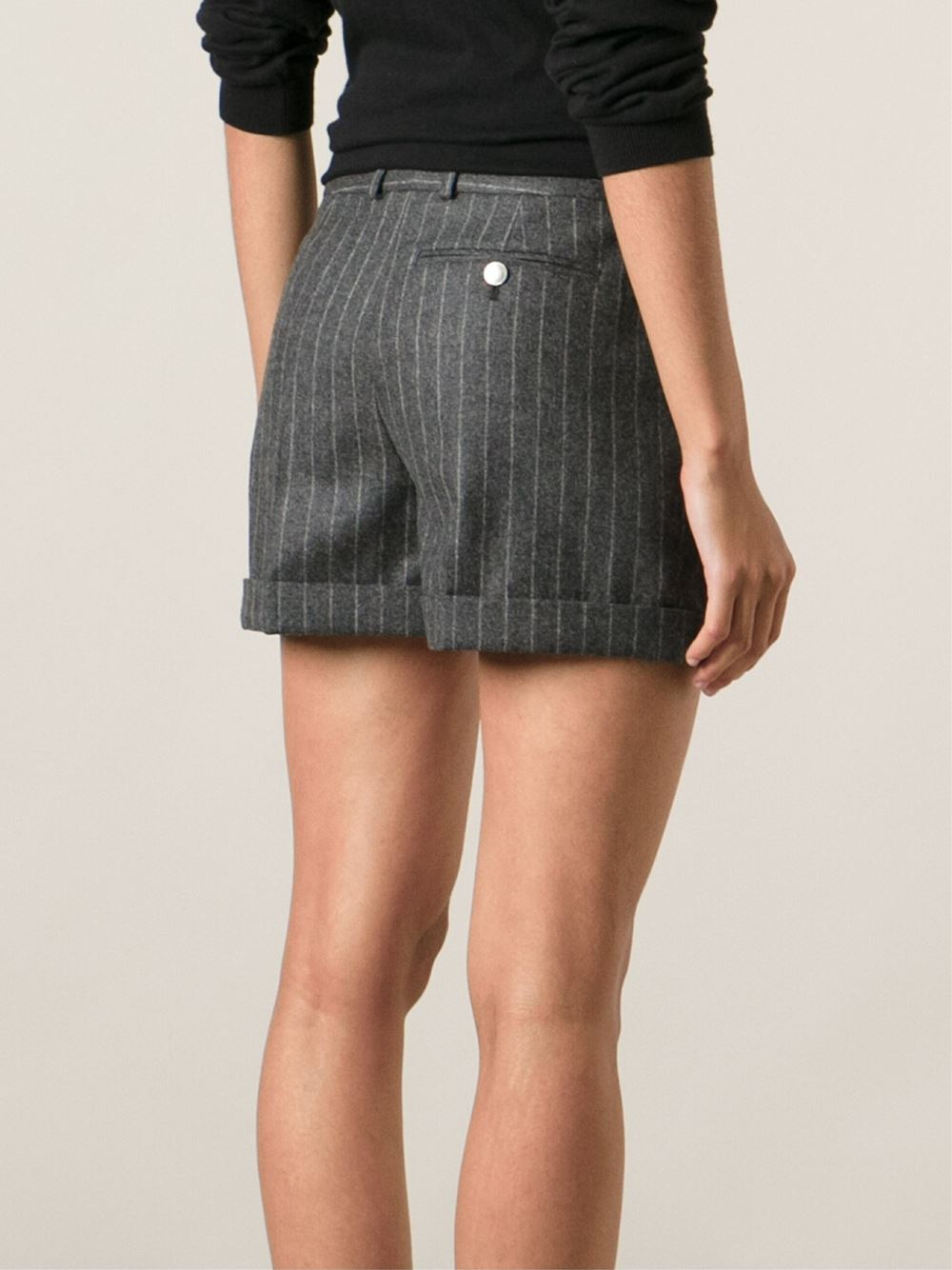 Alexander McQueen Pinstripe Shorts in Grey (Gray) Lyst