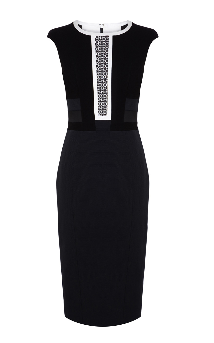 Karen Millen Sporty Lace Pencil Dress in Black Lyst