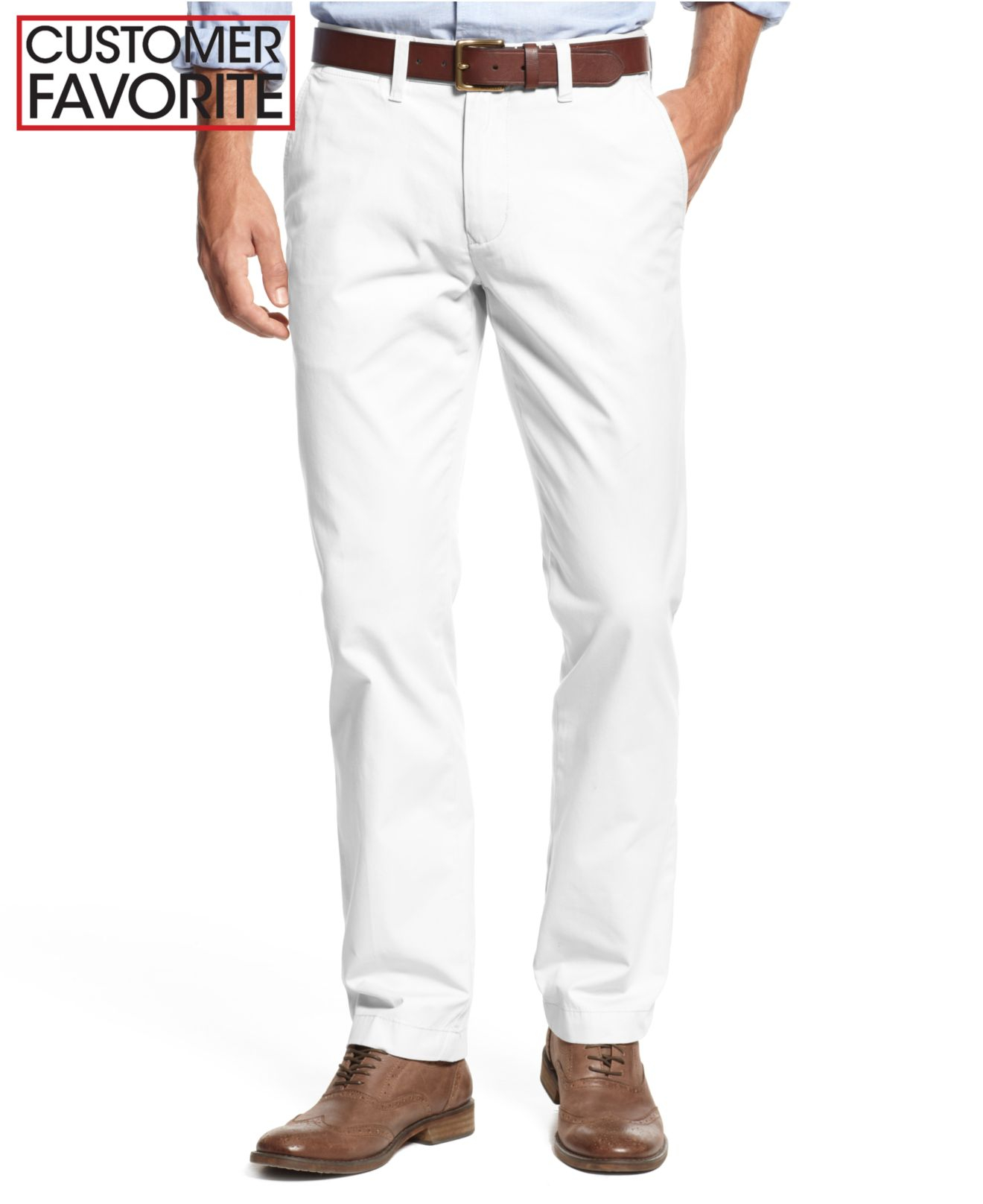Tommy Hilfiger Custom-Fit Chino Pants in White for Men (Classic White) | Lyst