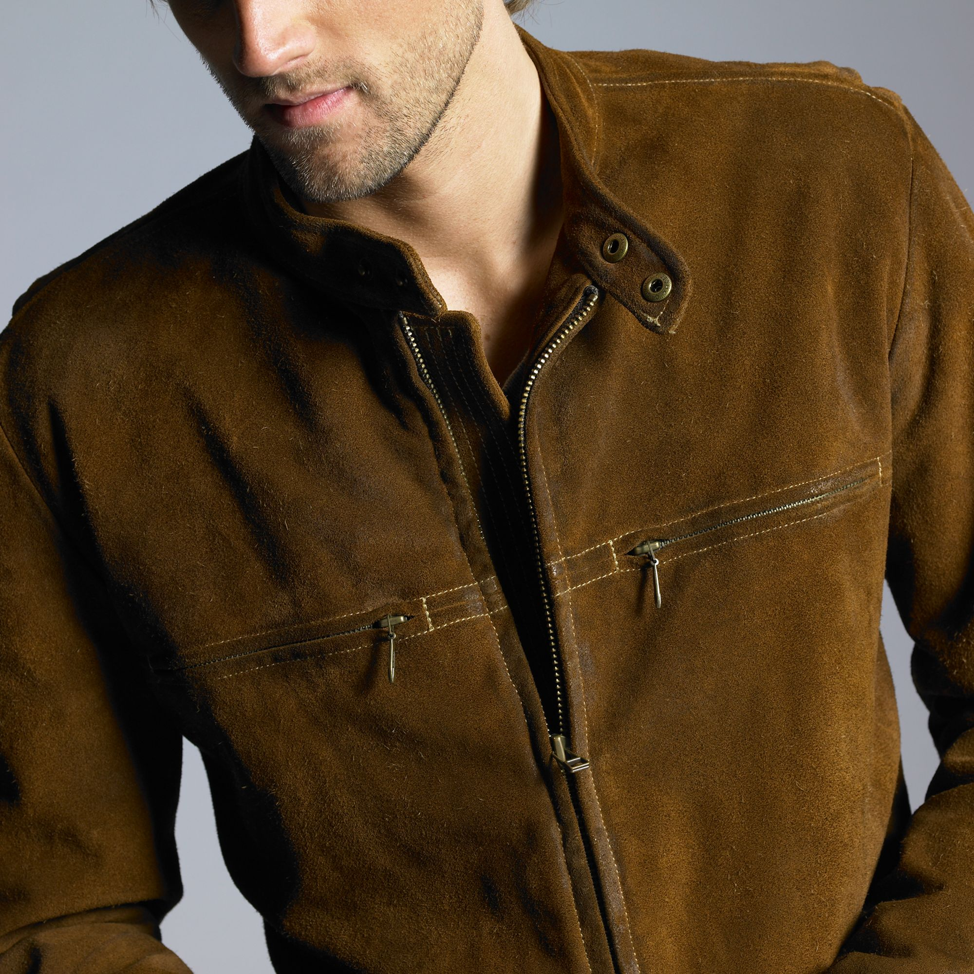 J.Crew Suede Racer Jacket in Brown for Men Lyst
