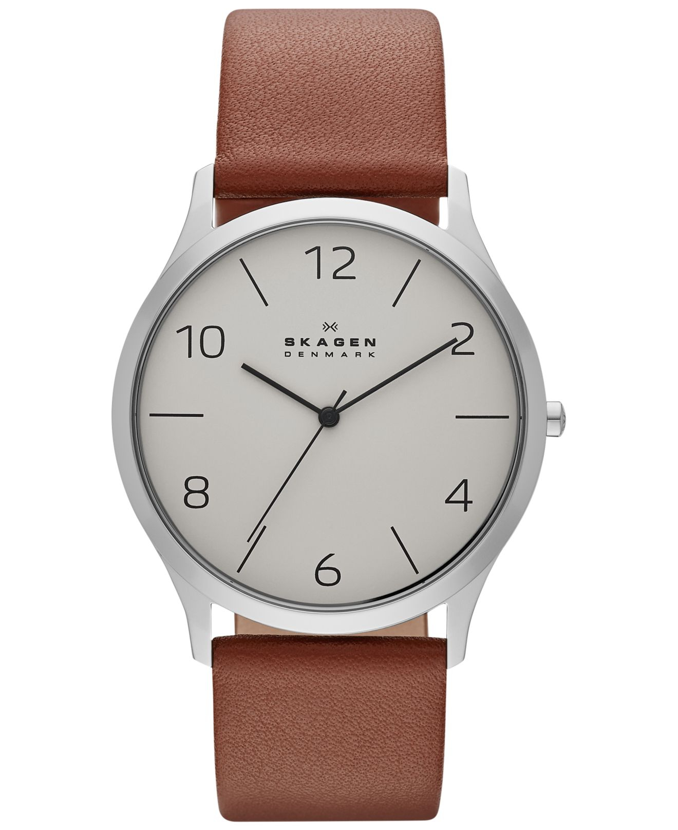Lyst Skagen Men'S Jorn Light Brown Leather Strap Watch 41Mm Skw6150