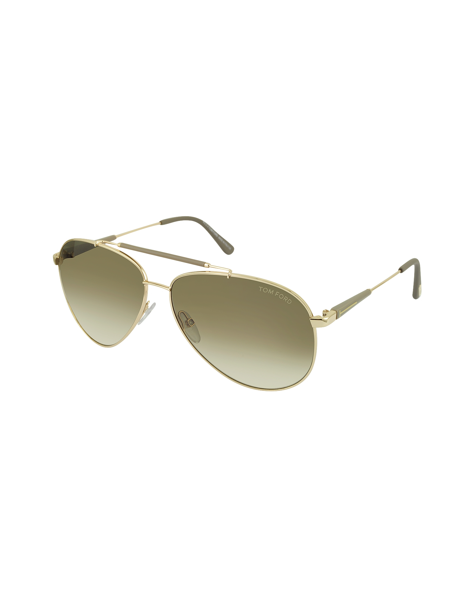 Tom Ford Rick Ft0378 28j Gold Brown Metal Aviator Sunglasses In Gold For Men Gold Brown 