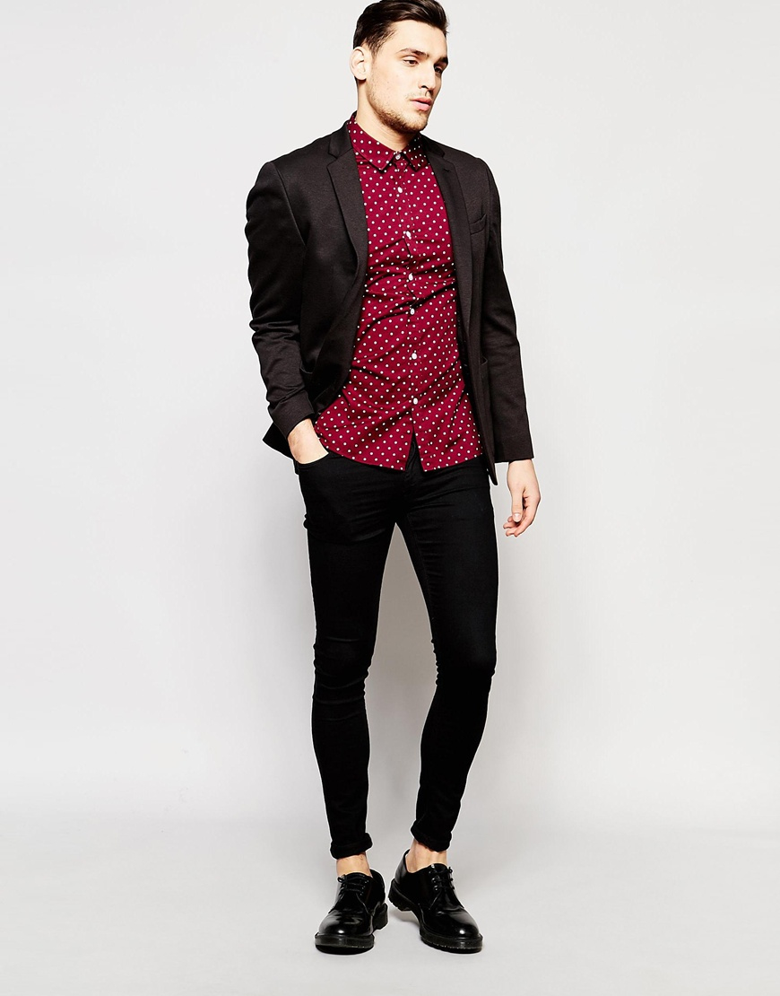 mens polka dot shirt outfit