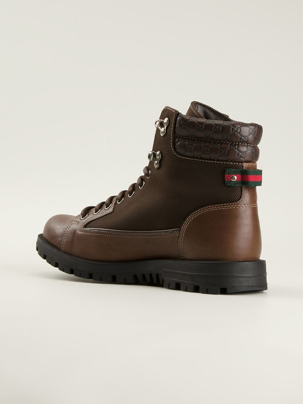 Gucci Military Style Boots in Brown for Men | Lyst