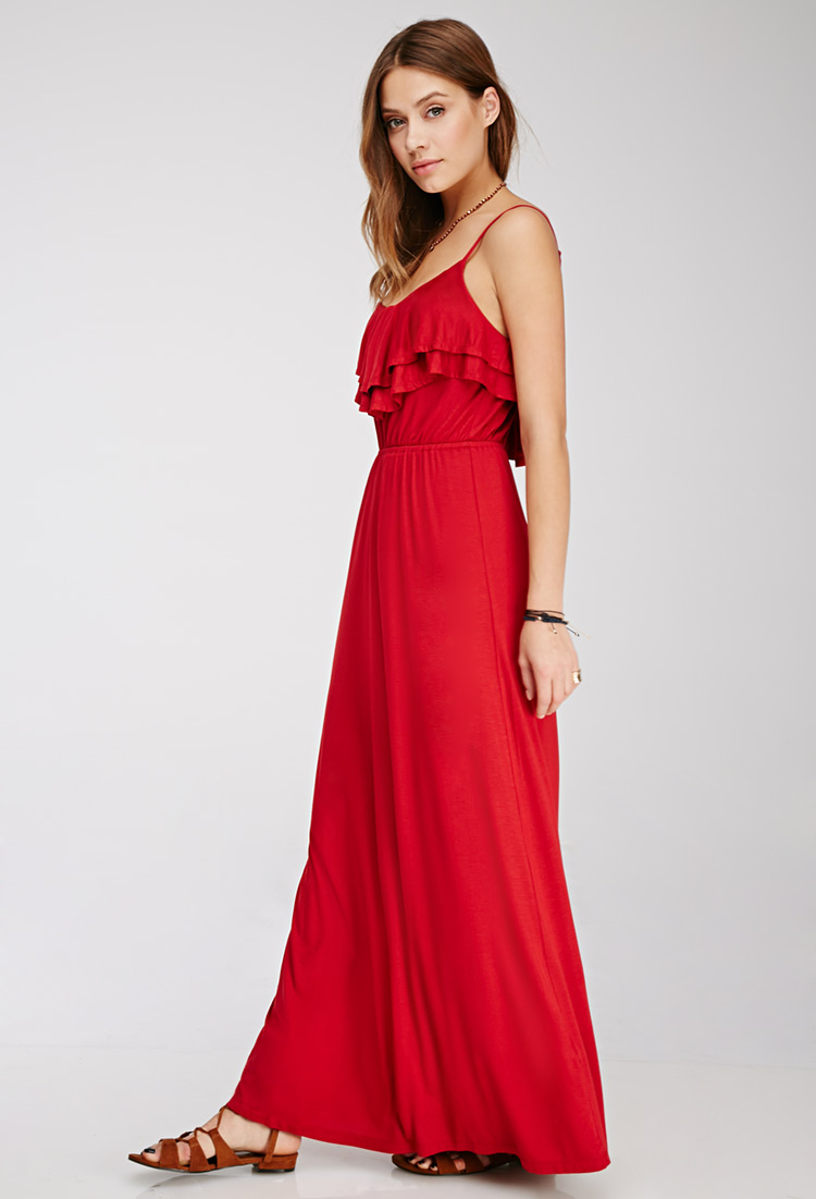 flounce maxi dress