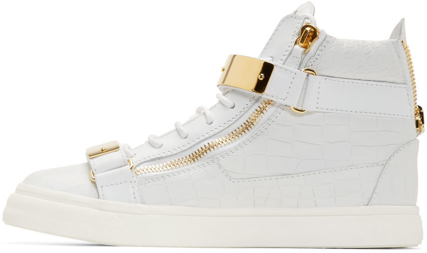 giuseppe zanotti white and gold