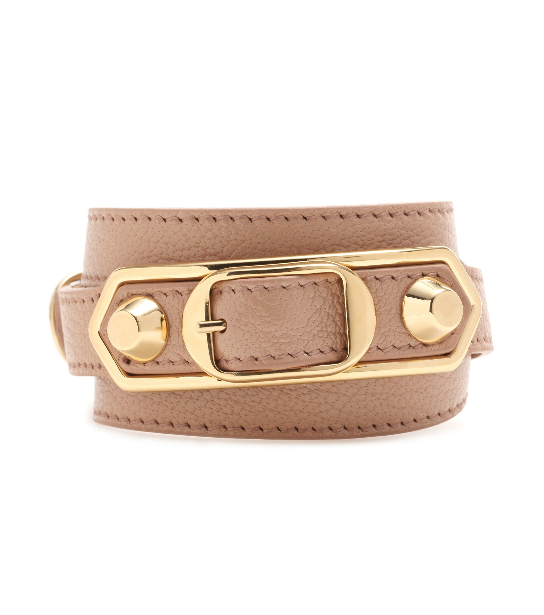 Balenciaga Giant Leather Bracelet in Metallic - Lyst