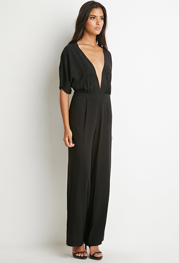 deep neck jumpsuit