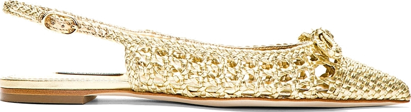gold slingback flats