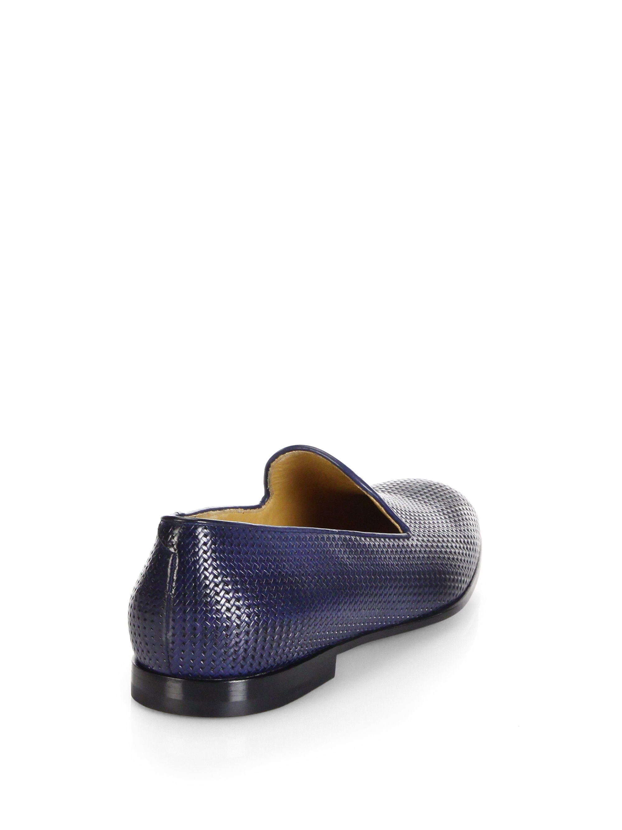 armani loafers for lyst giorgio armani printed leather loafers in blue for armani loafers for lyst giorgio armani printed leather loafers in blue for