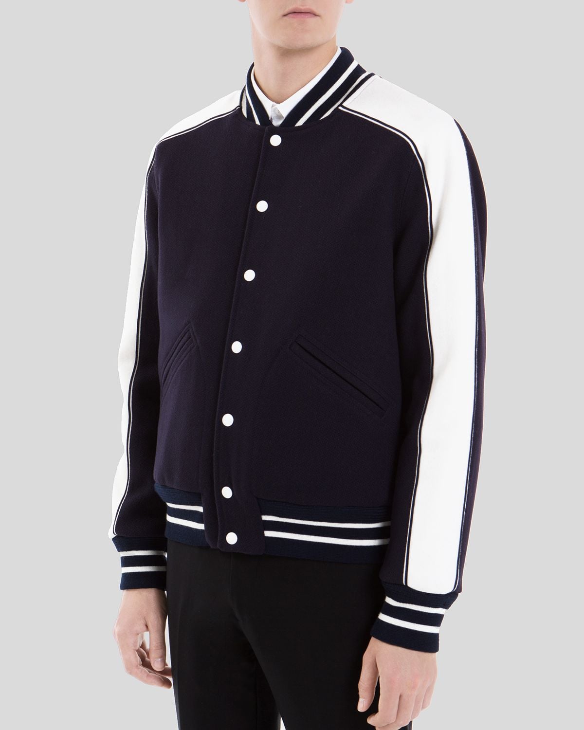 striped varsity jacket