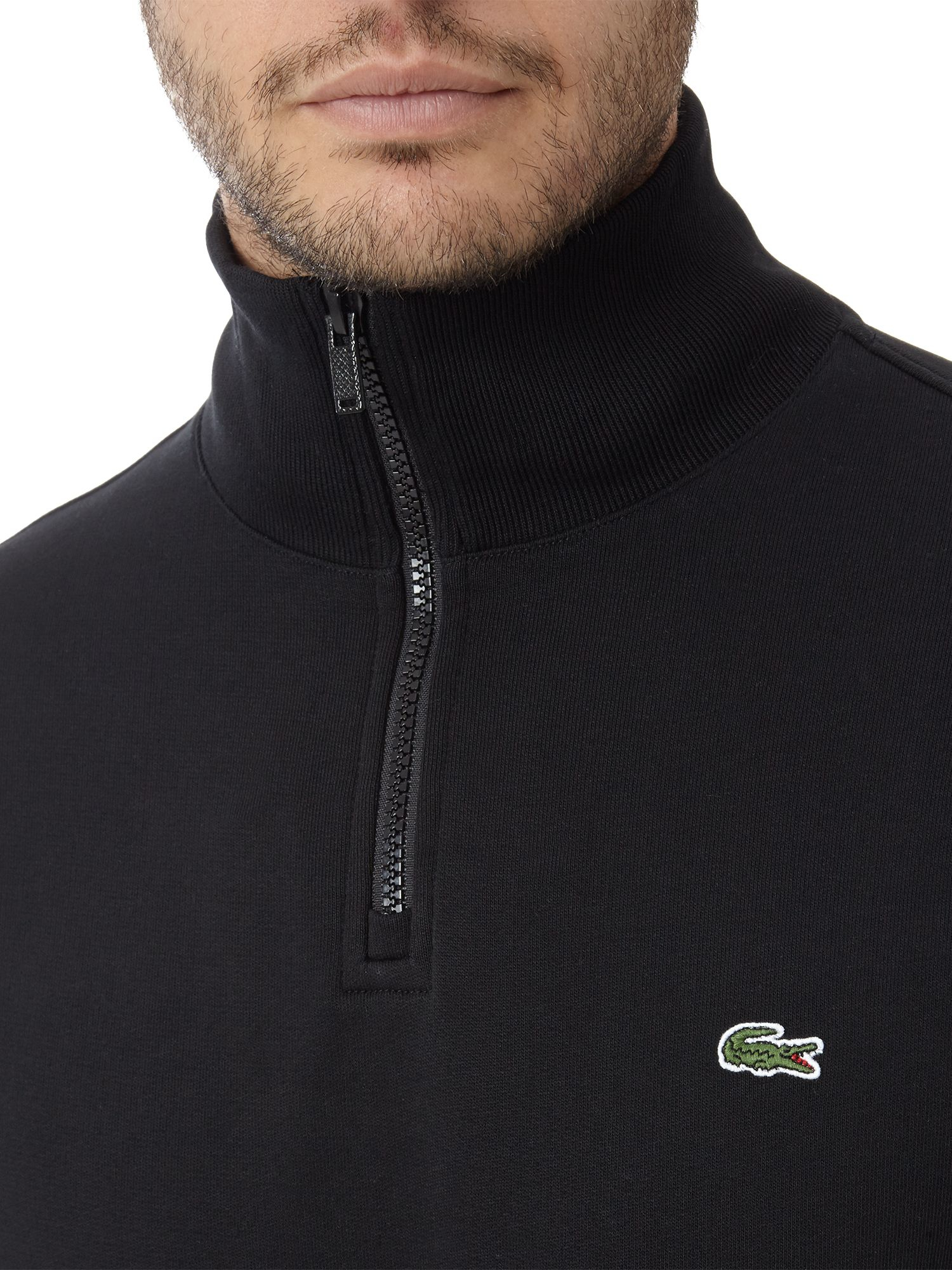 lacoste men's half zip sweater