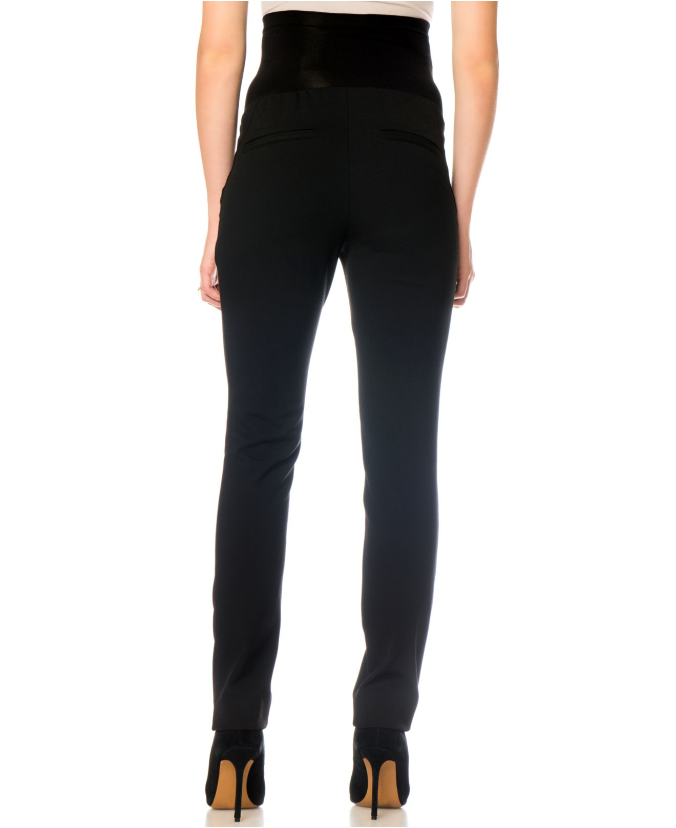 Jessica simpson Maternity StraightLeg Twill Pants in Black Lyst