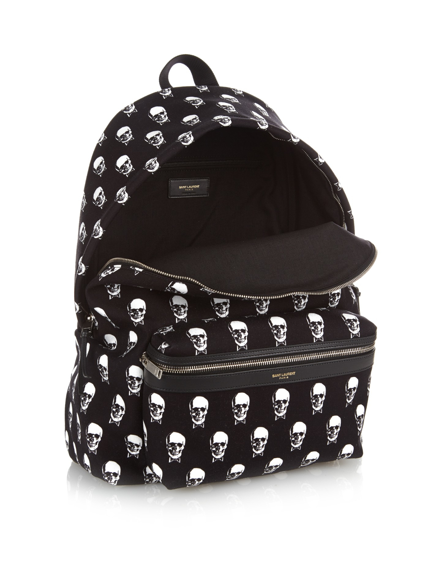 Saint Laurent Skull print Canvas Backpack in Black for Men Lyst