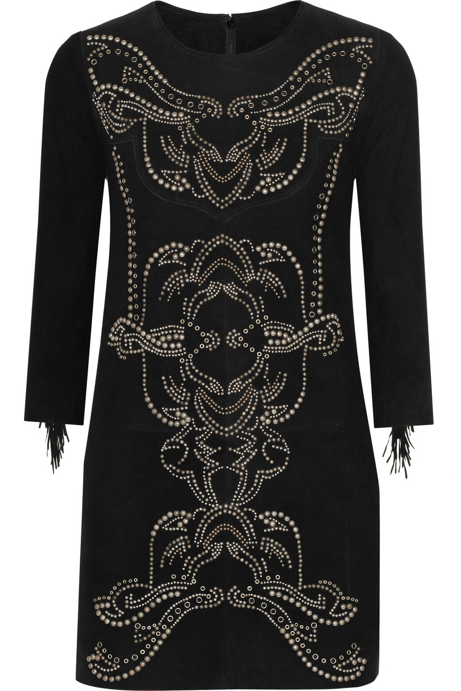 Lyst - Isabel Marant Oriane Embellished Suede Dress in Black