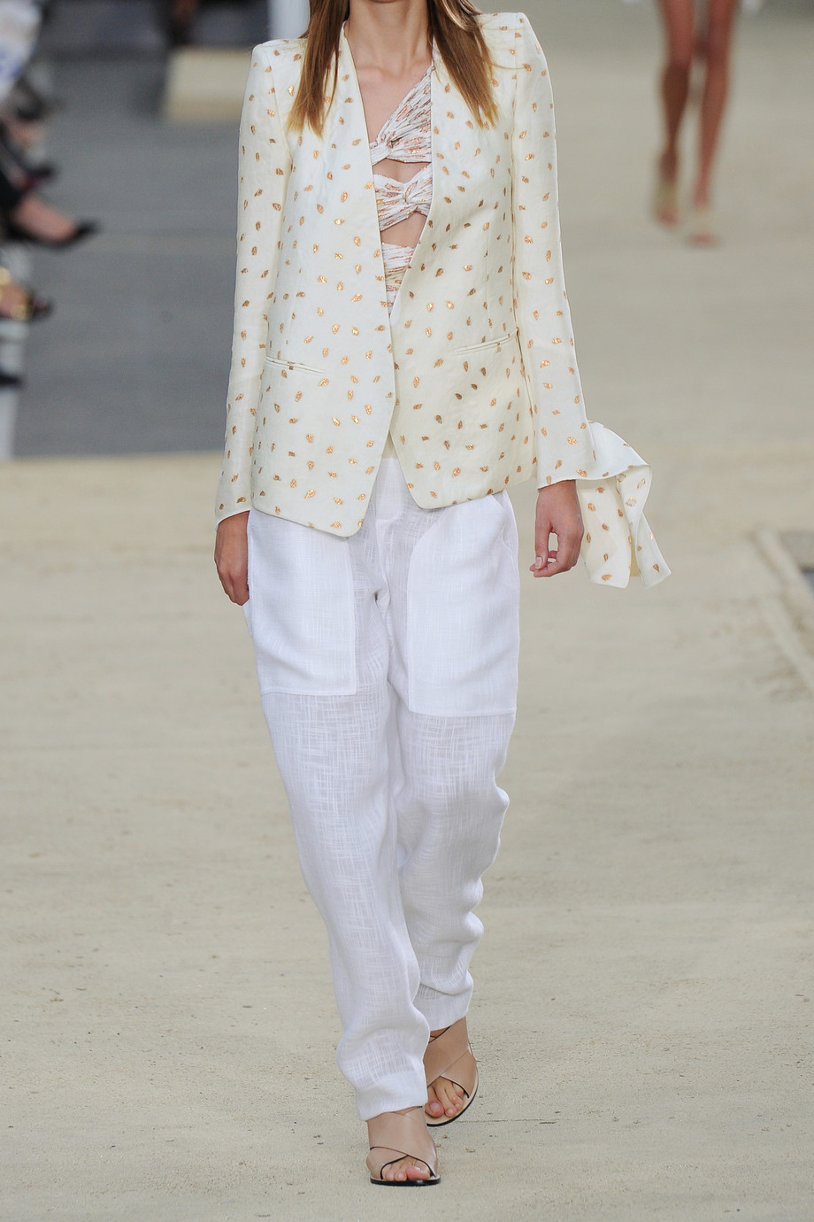 Lyst Chloé Embroidered Jacquard Blazer in Natural