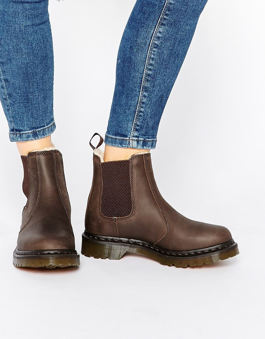 Dr. Martens Leonore Brown Lined Chelsea Boots - Lyst