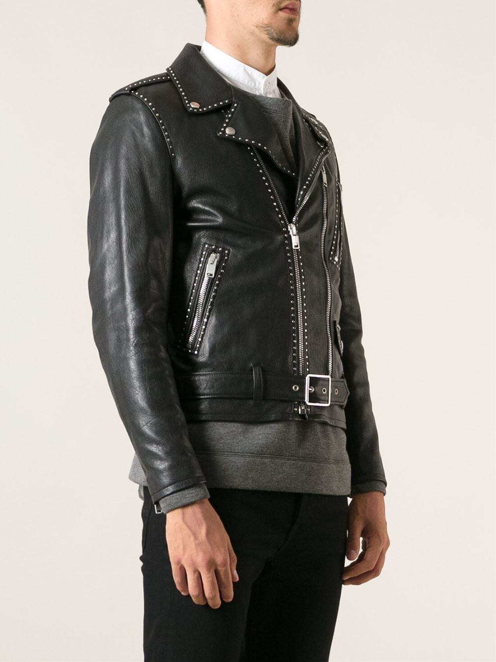 saint laurent studded bomber jacket