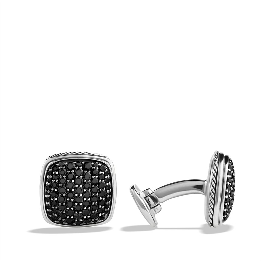 David yurman Pavé Cuff Links with Black Diamonds in Black for Men Lyst