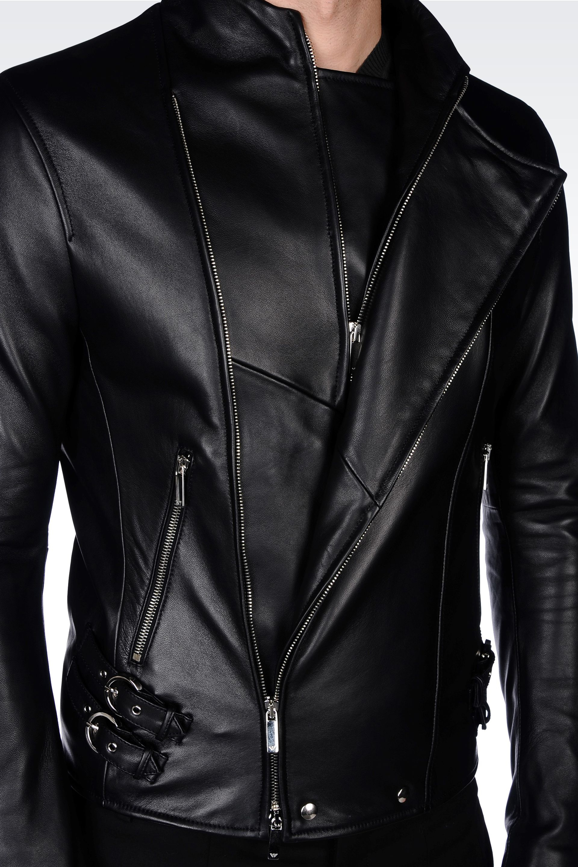 Emporio Armani Blouson In Napa Lambskin Black For Men Lyst