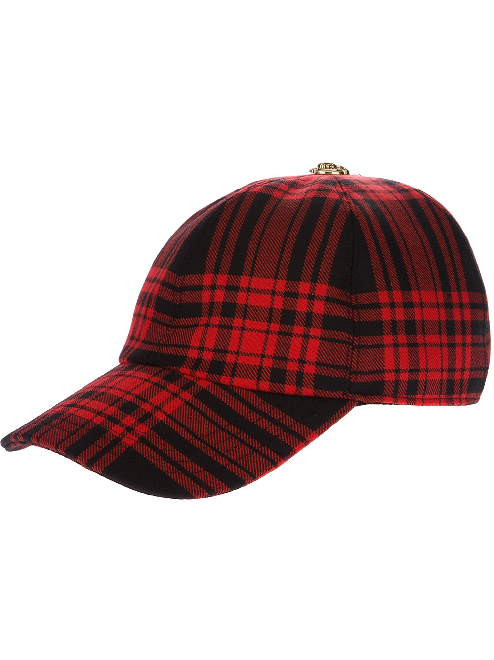 red tartan hat