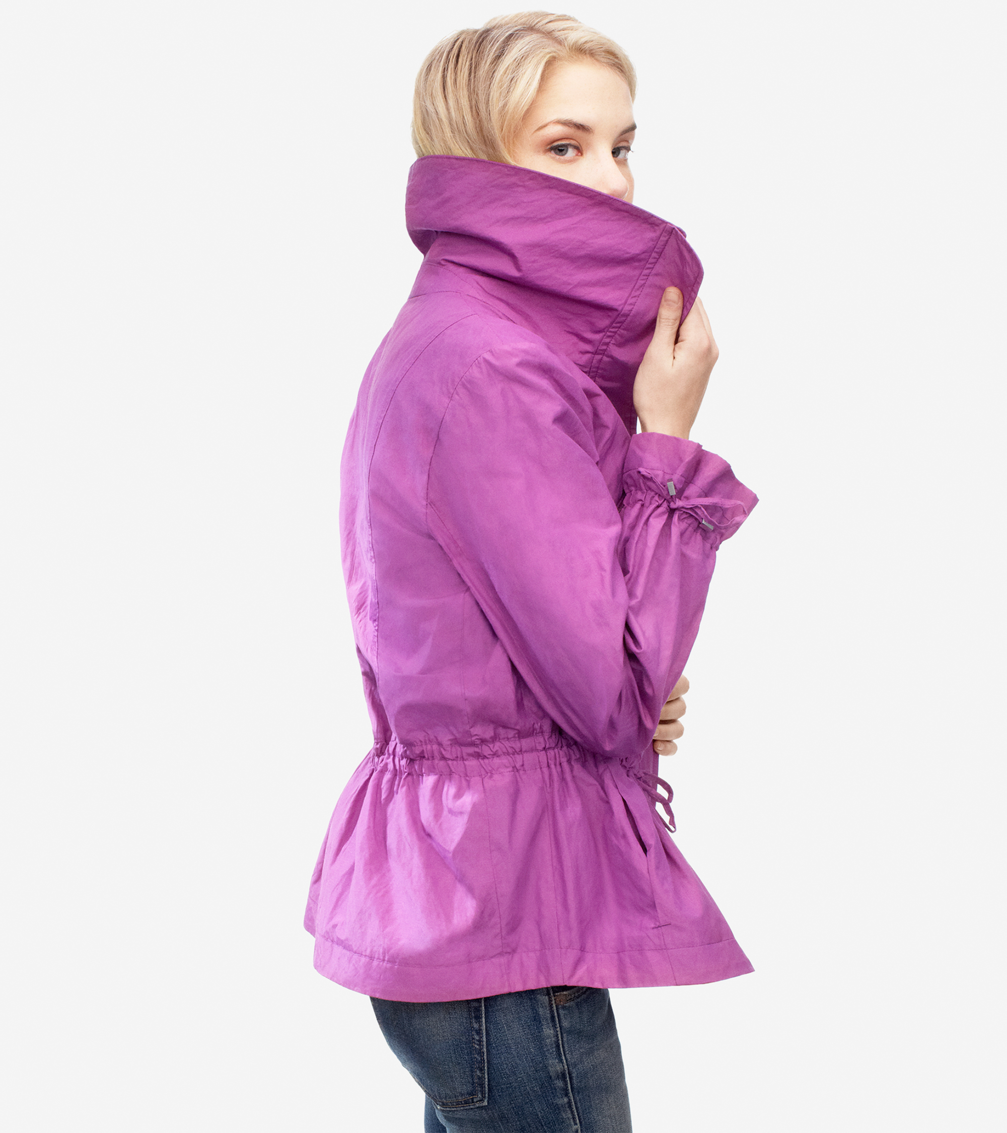 Cole Haan Single Breasted Hooded Raincoat