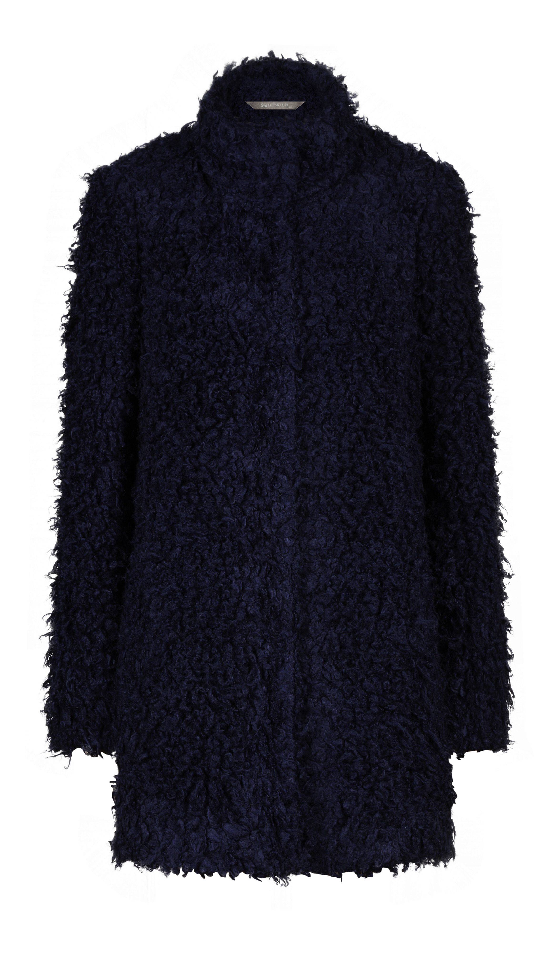 Sandwich Faux Fur Coat in Blue (Navy) | Lyst