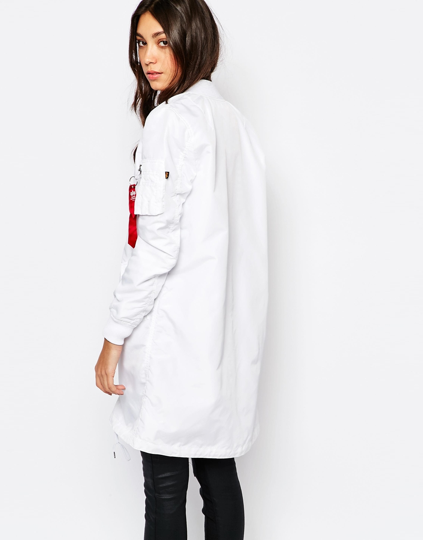 alpha industries longline bomber jacket