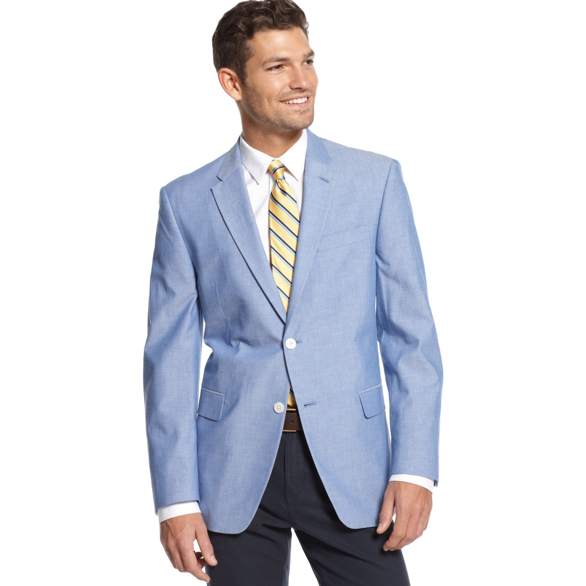 Tommy Hilfiger Chambray Blazer Trim Fit in Blue for Men - Lyst