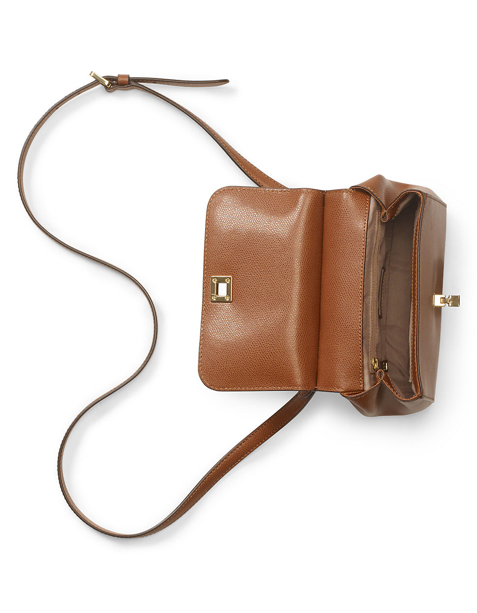 Lyst Lauren By Ralph Lauren Whitby Leather Crossbody Bag in Brown