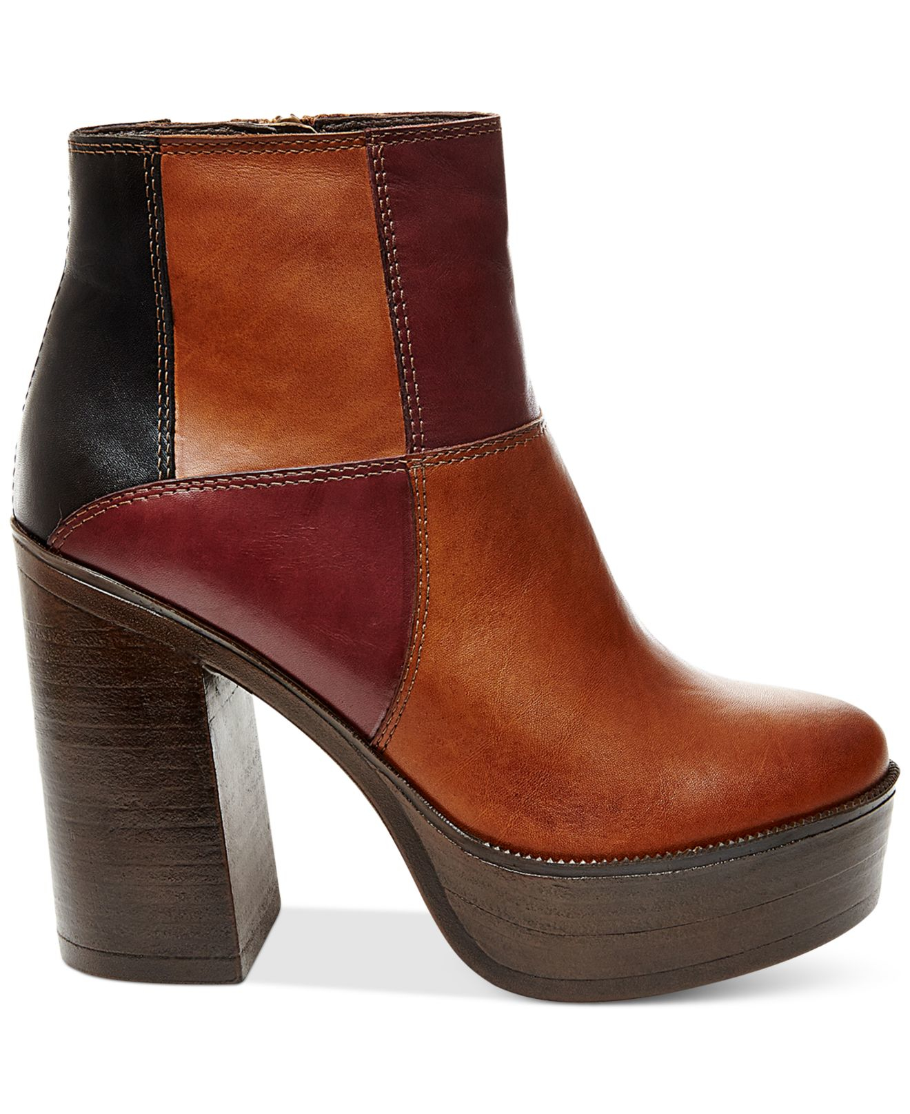 Steve Madden Women's Gara Platform Booties in Brown | Lyst