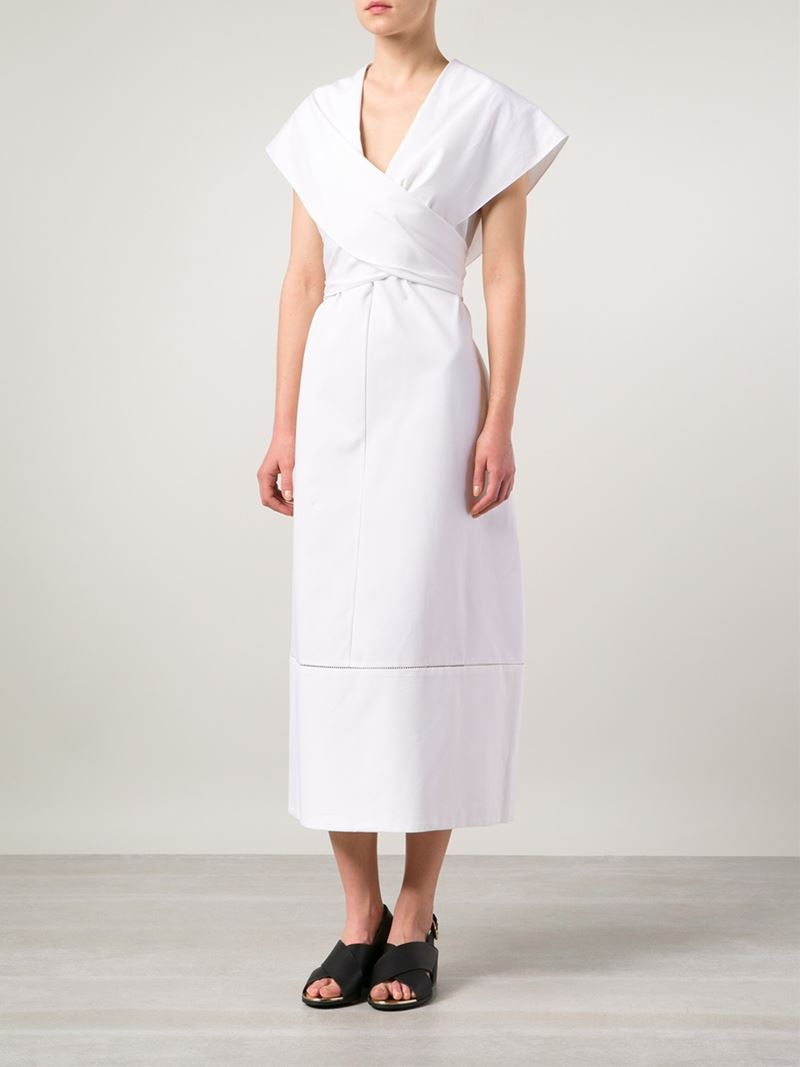 white kimono style dress