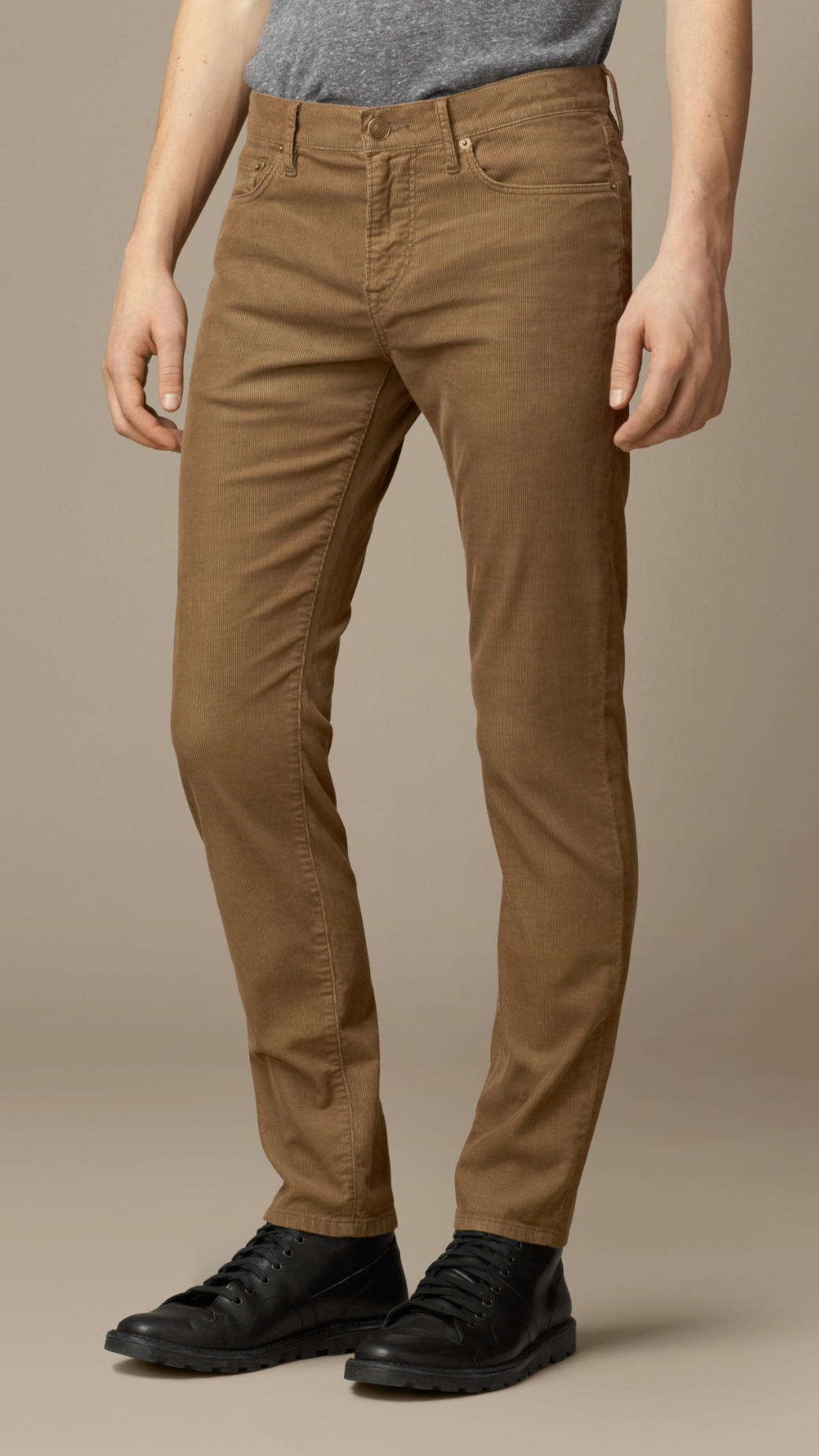 Burberry Slim Fit Corduroy Trousers in Sand Brown (Brown) for Men - Lyst