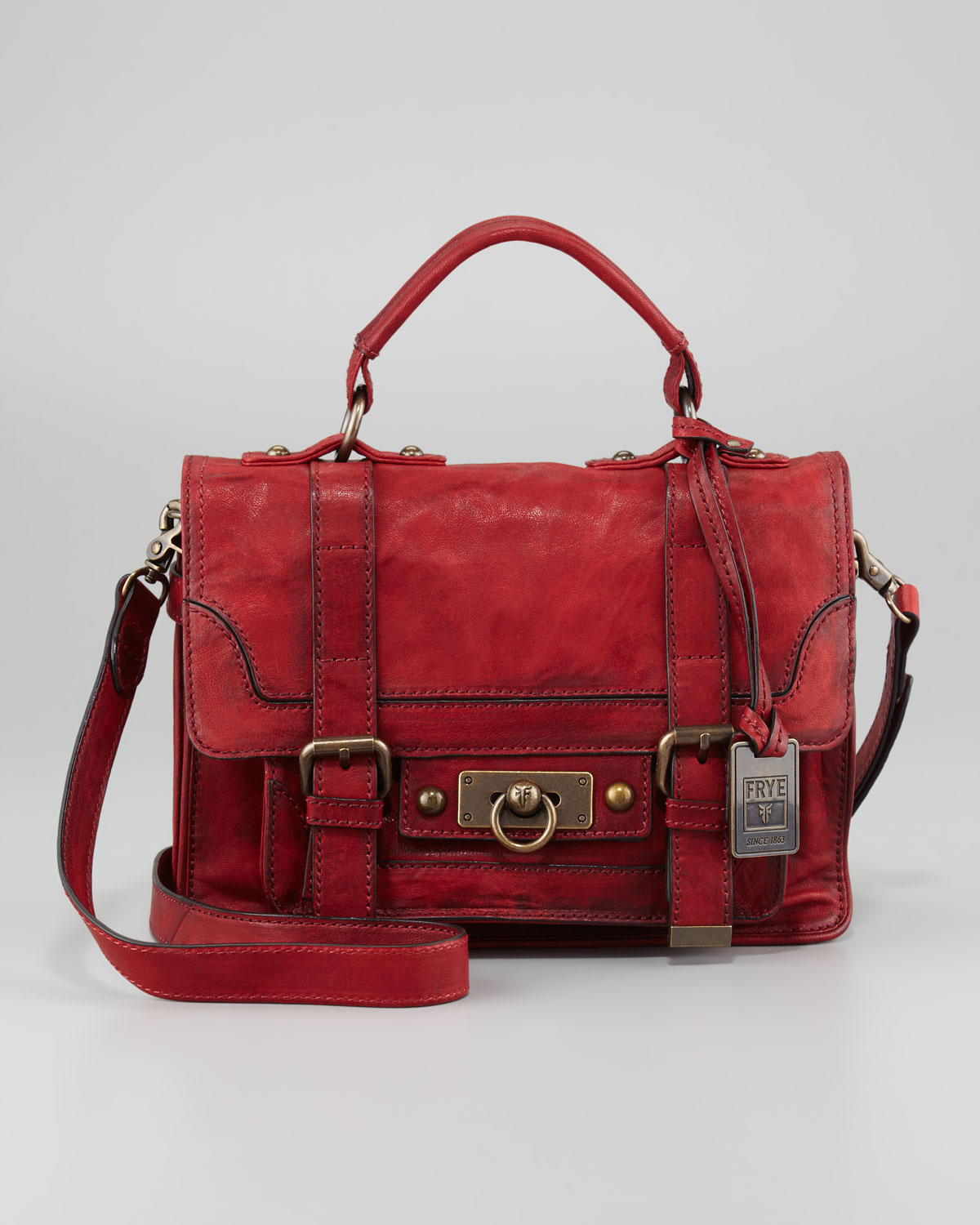 Frye Cameron Small Satchel Bag in Red (burnt red) | Lyst