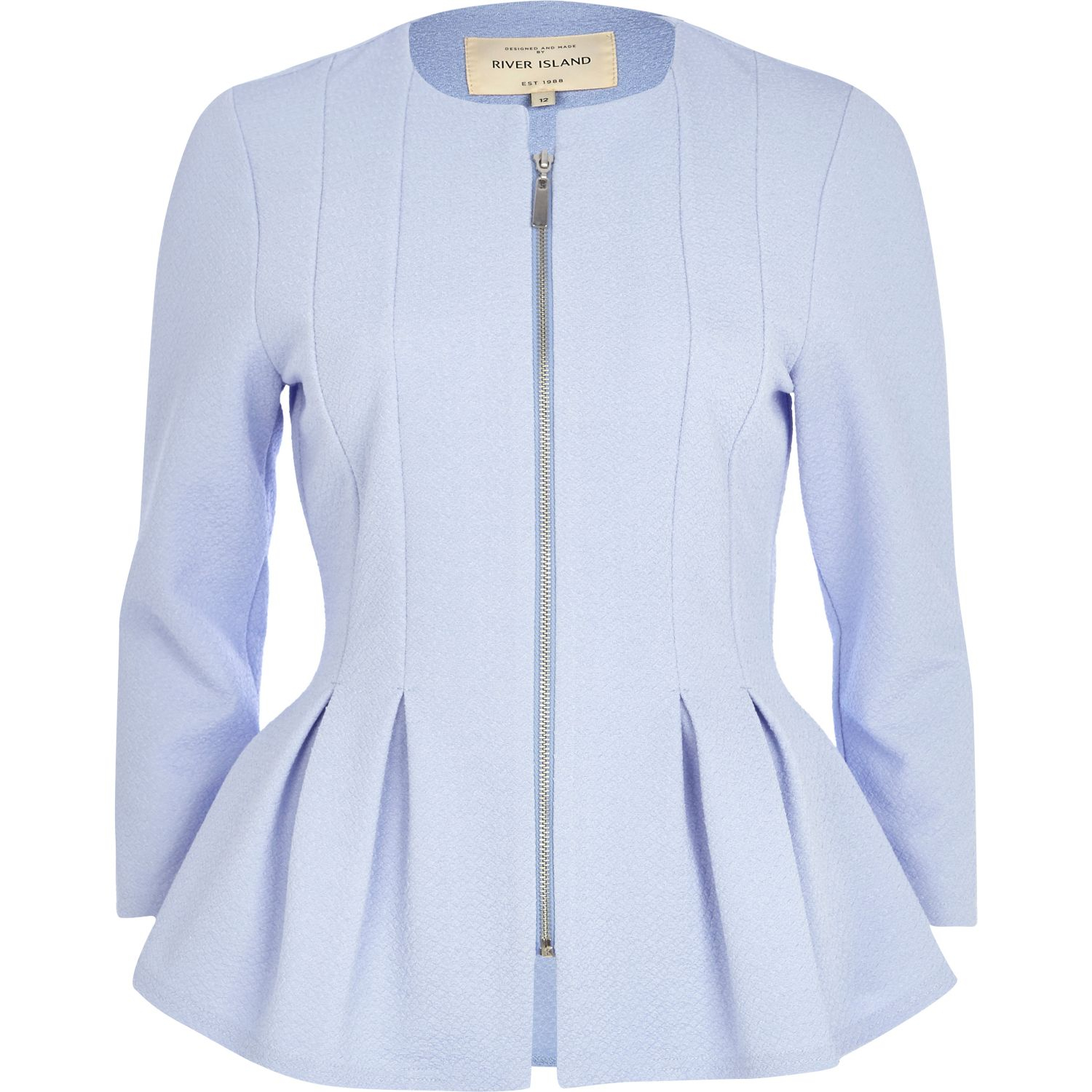 blue peplum jacket