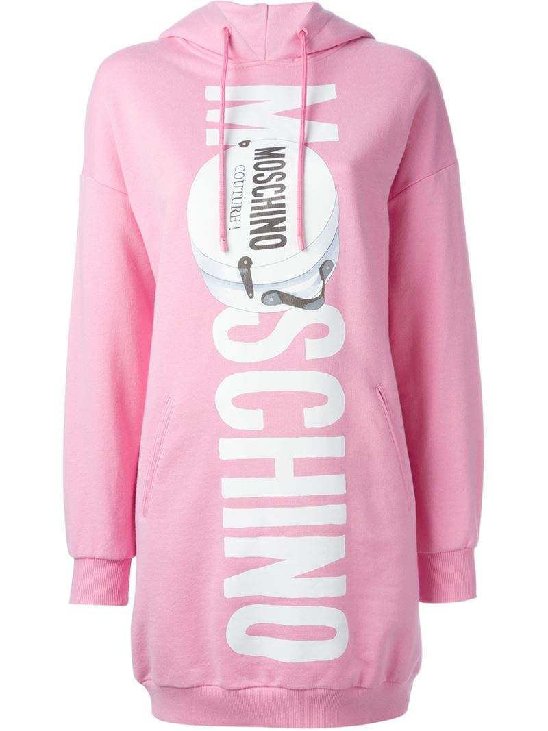 pink moschino hoodie